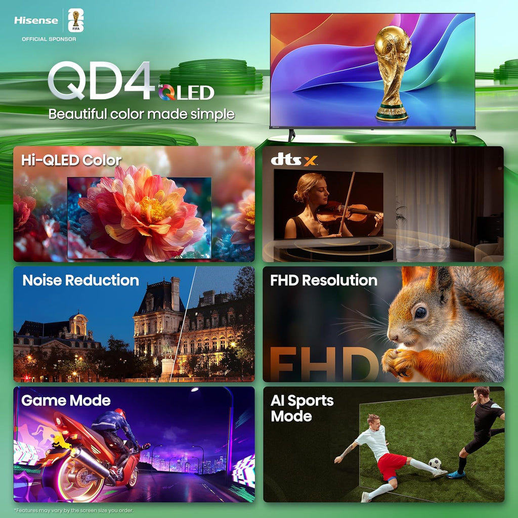 Hisense 40QD4SV 40 inch Class QD4 Series FHD Hi-QLED Smart VIDAA TV