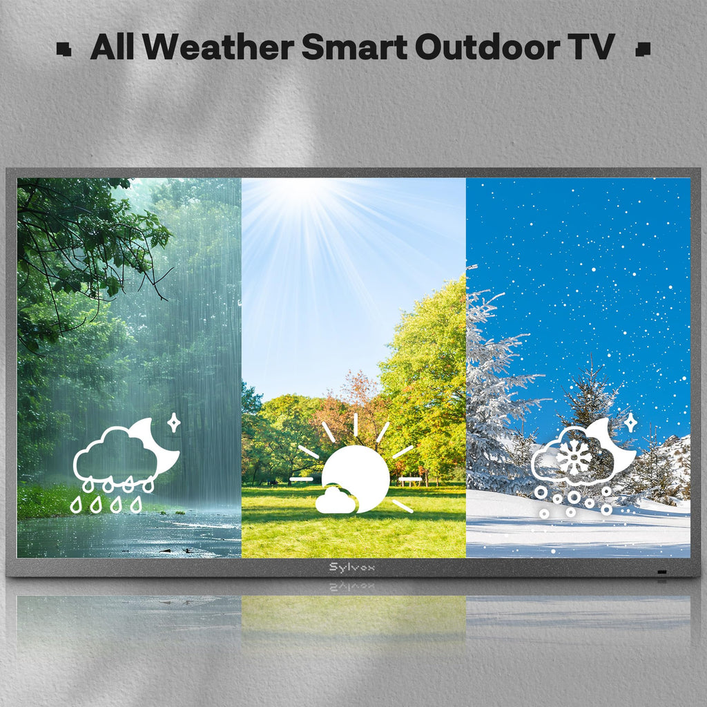 SYLVOX 75" QLED Outdoor TV, Smart Google TV, Anti-Glare 4K UHD, Dolby Atmos