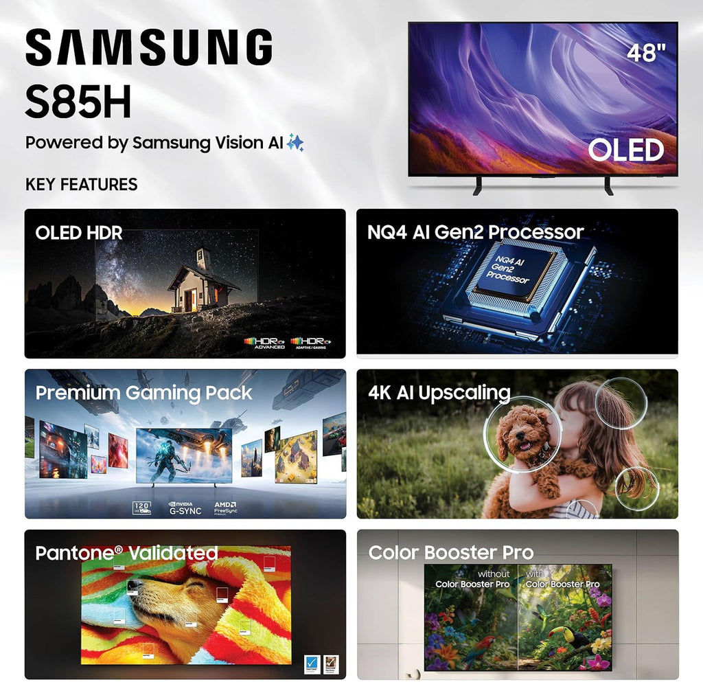 Samsung 48-Inch Class S85H Series, OLED, 4K, Smart TV, 2026 Model