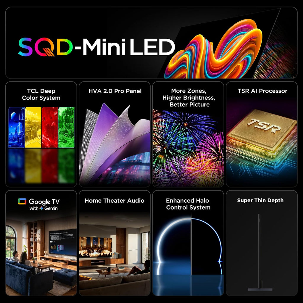 TCL 65 Inch Class QM7L Series | SQD-Mini-LED QLED Smart TV | 65QM7L, 2026 Model | 144Hz | Ultimate Color Ultra Brightness & Contrast | Google AI Bang & Olufsen | Voice Gaming Streaming Television