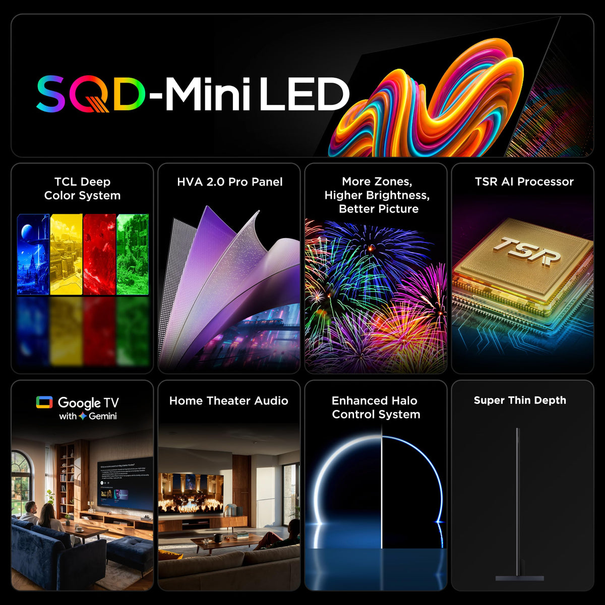 TCL 65 Inch Class QM7L Series | SQD-Mini-LED QLED Smart TV | 65QM7L, 2026 Model | 144Hz | Ultimate Color Ultra Brightness & Contrast | Google AI Bang & Olufsen | Voice Gaming Streaming Television