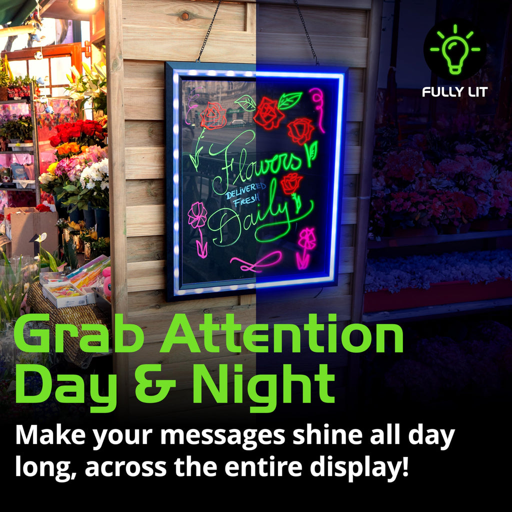 LED Open Sign for Business with Programmable Business Hours â Green Light Innovations Bluetooth App, 4,000+ Color Combos, Flash/Scroll/Neon Modes, 100,000-Hr LEDs, 3-Year Warranty, 15Ã16.5 in