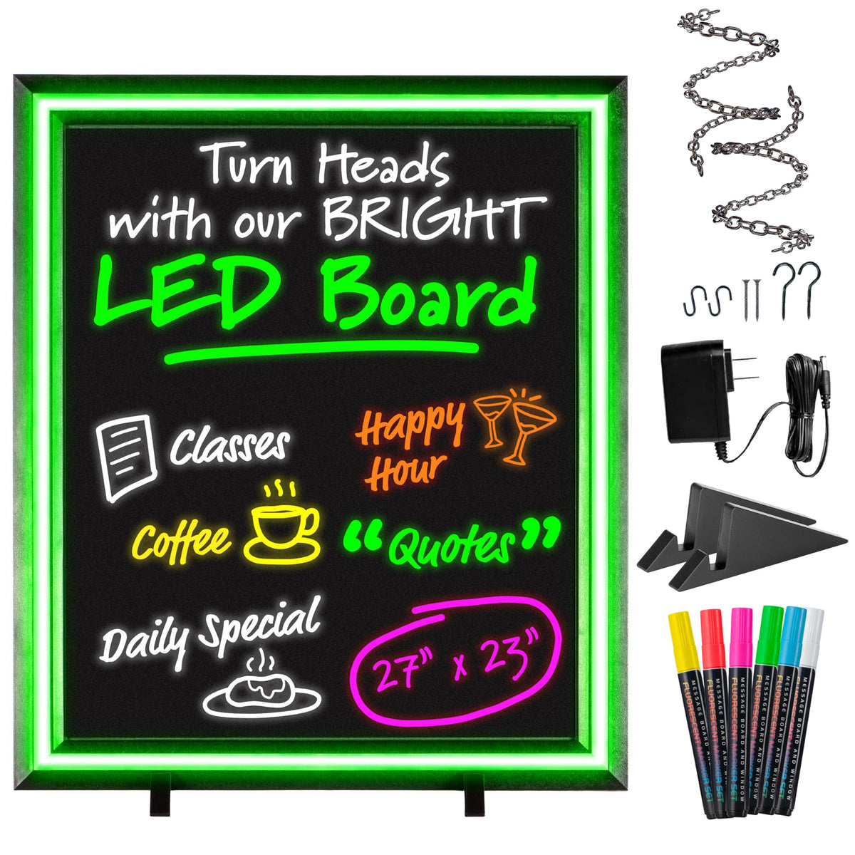 LED Open Sign for Business with Programmable Business Hours â Green Light Innovations Bluetooth App, 4,000+ Color Combos, Flash/Scroll/Neon Modes, 100,000-Hr LEDs, 3-Year Warranty, 15Ã16.5 in