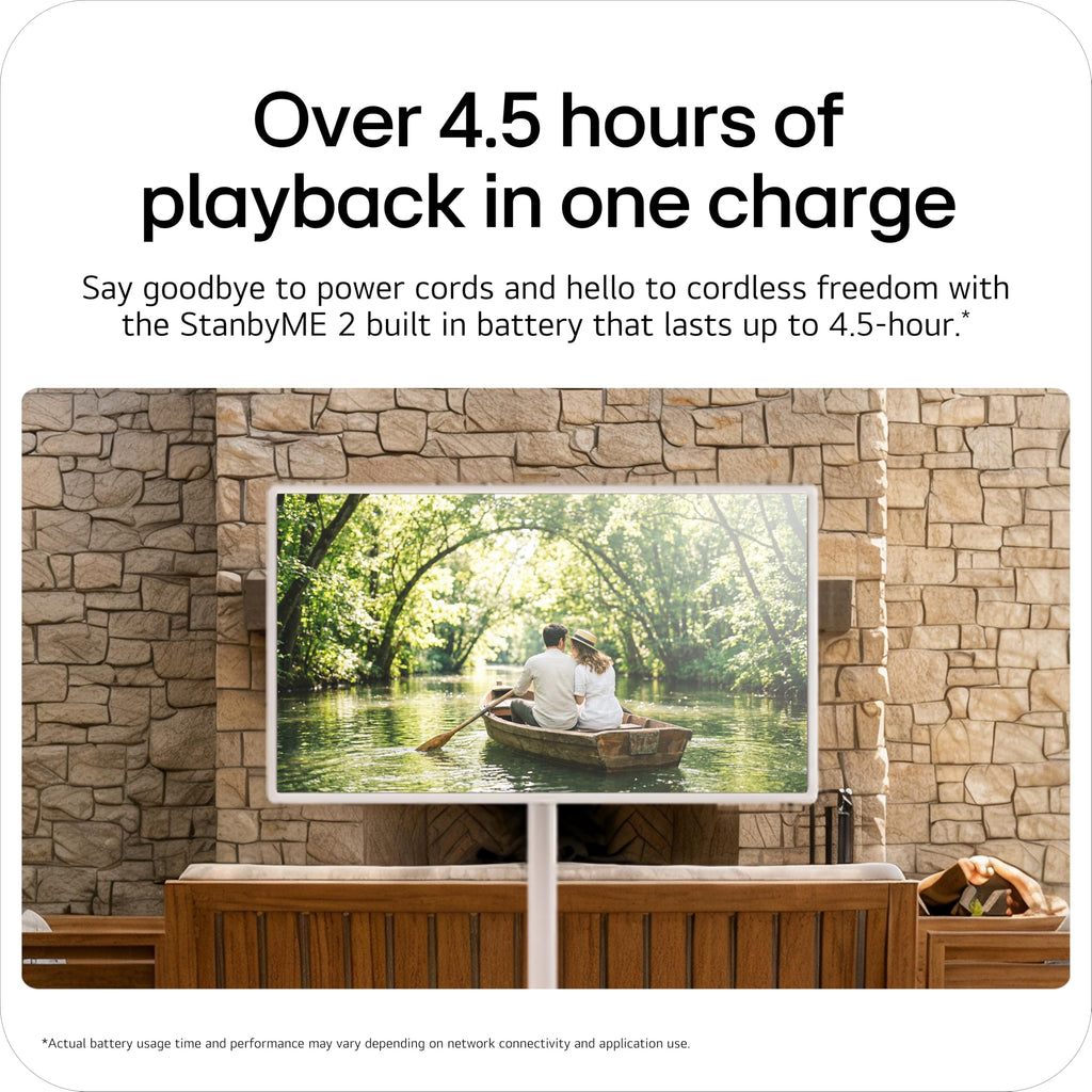 LG 27-Inch StanbyME 2 with Folio Cover, Portable Touch Screen TV, Dolby Vision, HDR10, Filmmaker Mode, Built-in Battery, Full Swivel Rotation (27LX6TYGA, 2025)