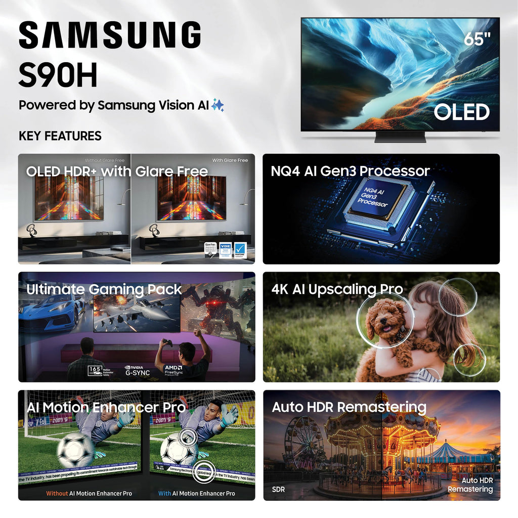 Samsung 55-Inch Class S90H Series, OLED, 4K, Smart TV, 2026 Model
