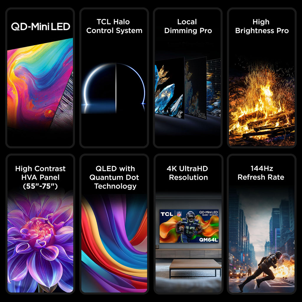 TCL 65-Inch QM64L Series | Mini LED QLED 4K HDR Gaming TV for Sports & Movies | 65QM64L, 2026 | 144Hz VRR, Dolby Vision Atmos, Alexa+ Voice Remote, Amazon Exclusive Smart Fire TV