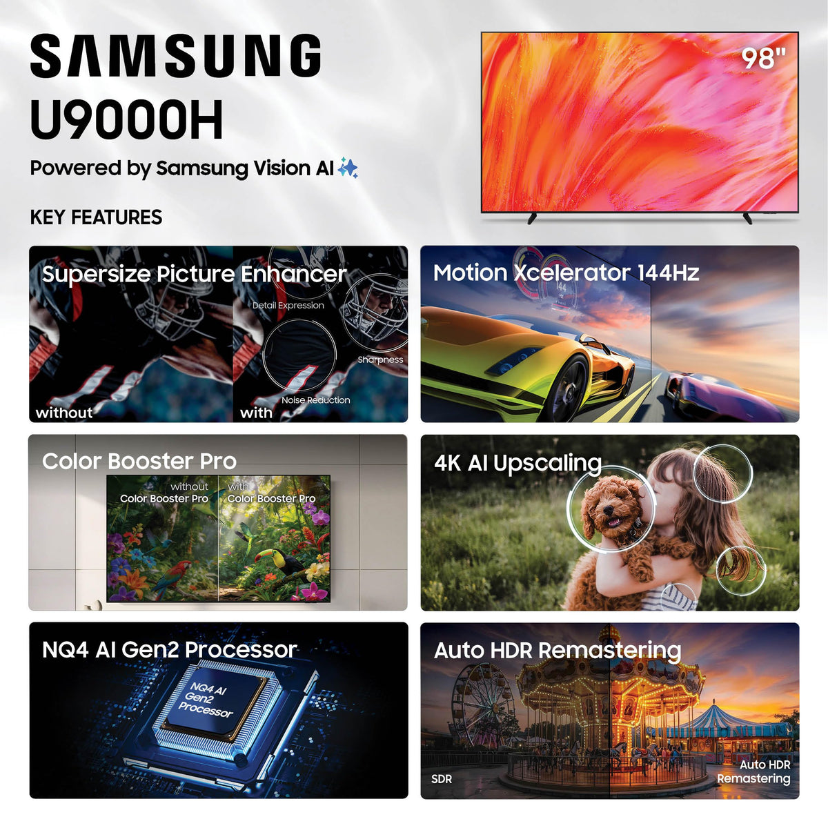 Samsung 43-Inch Class Crystal UHD U8000H Series Samsung Vision AI Smart TV (2026 Model, 43U8000H) Processor 4K, Endless Free Content, Motion Xcelerator, Color Booster, Alexa Built-in