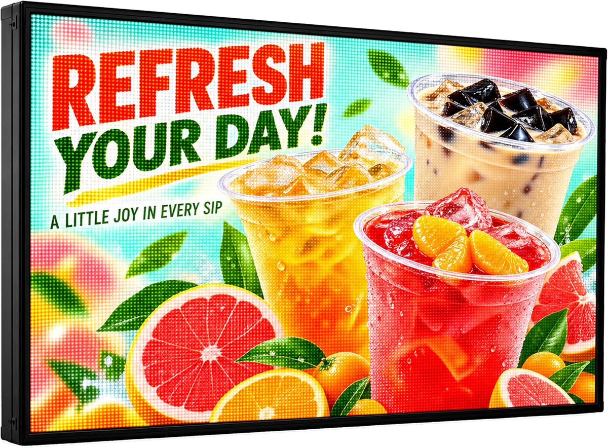 CX 65 x 34 Inch P5 Outdoor LED Sign, 320 x 160 Full-Color RGB Message Board with WiFi, Mobile App and USB Control, IP65 Display for Scrolling Text, Images and Video