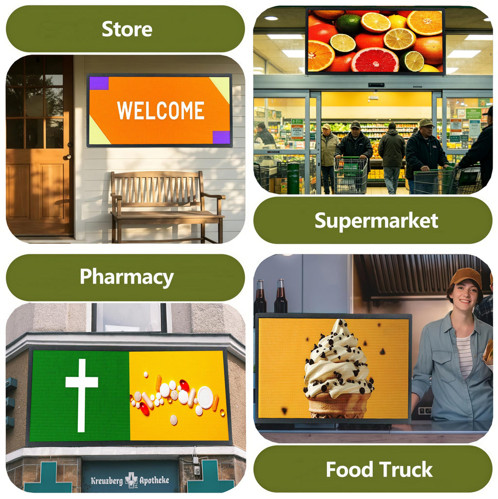 P3 Programmable LED Sign 40"x17" Full Color Outdoor Digital Message Board WiFi Control, IP65 Waterproof, 5000cd Brightness, Scrolling Text/Image/Video Display for Business Store Restaurant Advertising
