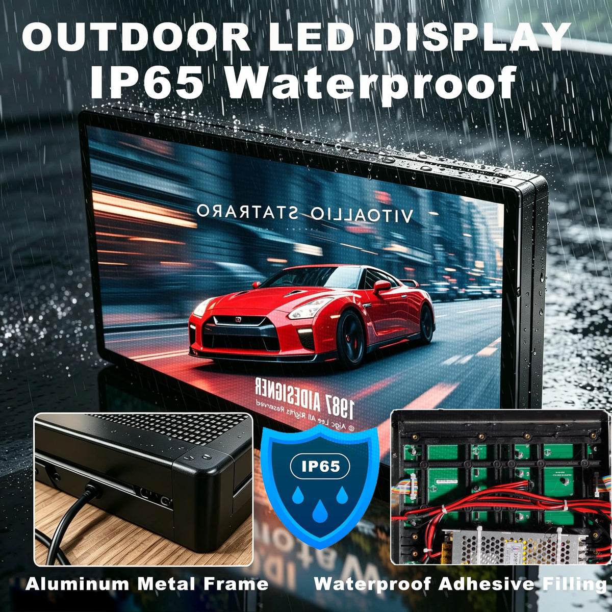 P10 Programmable LED SIGN 40"Ã8" Scrolling LED Display, High Brightness & IP65 Waterproof Indoor Outdoor Digital Signage led screen, Open Signs Welcome Sign for Store Business Advertising
