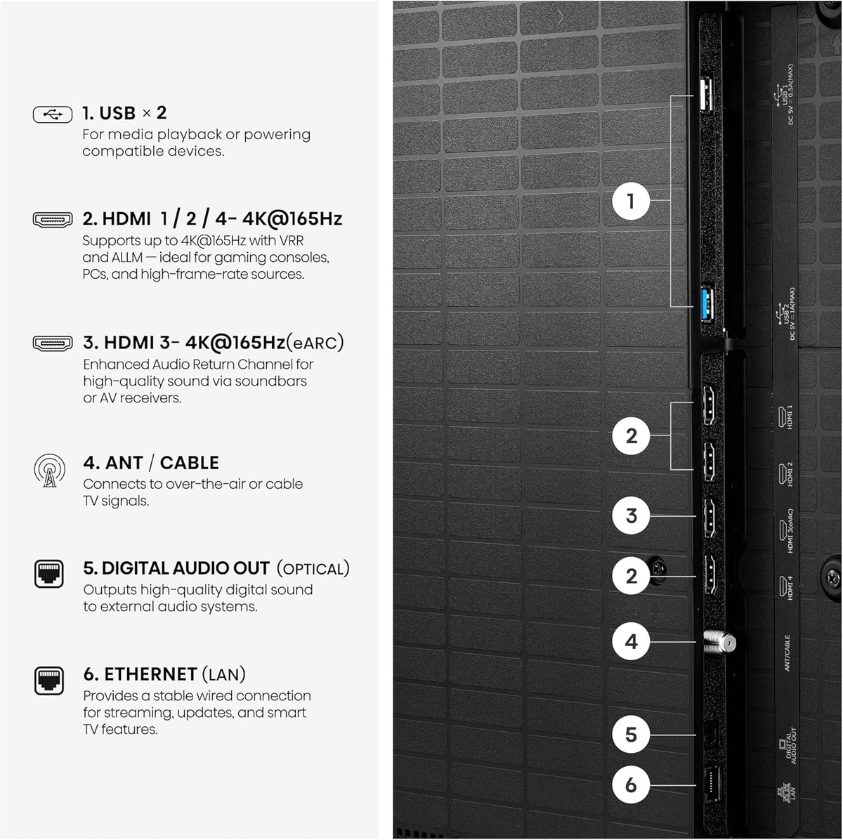 Hisense 65" U7 Mini-LED ULED 4K UHD Best Premium Gaming Smart Google TV (65U7SG, 2026 NEW) - Hi-QLED, Native 165Hz, VRR 330, HDR10+, Dolby Vision IQ Â· Atmos, IMAX Enhanced, Anti-Reflection, 2.1.2 Ch