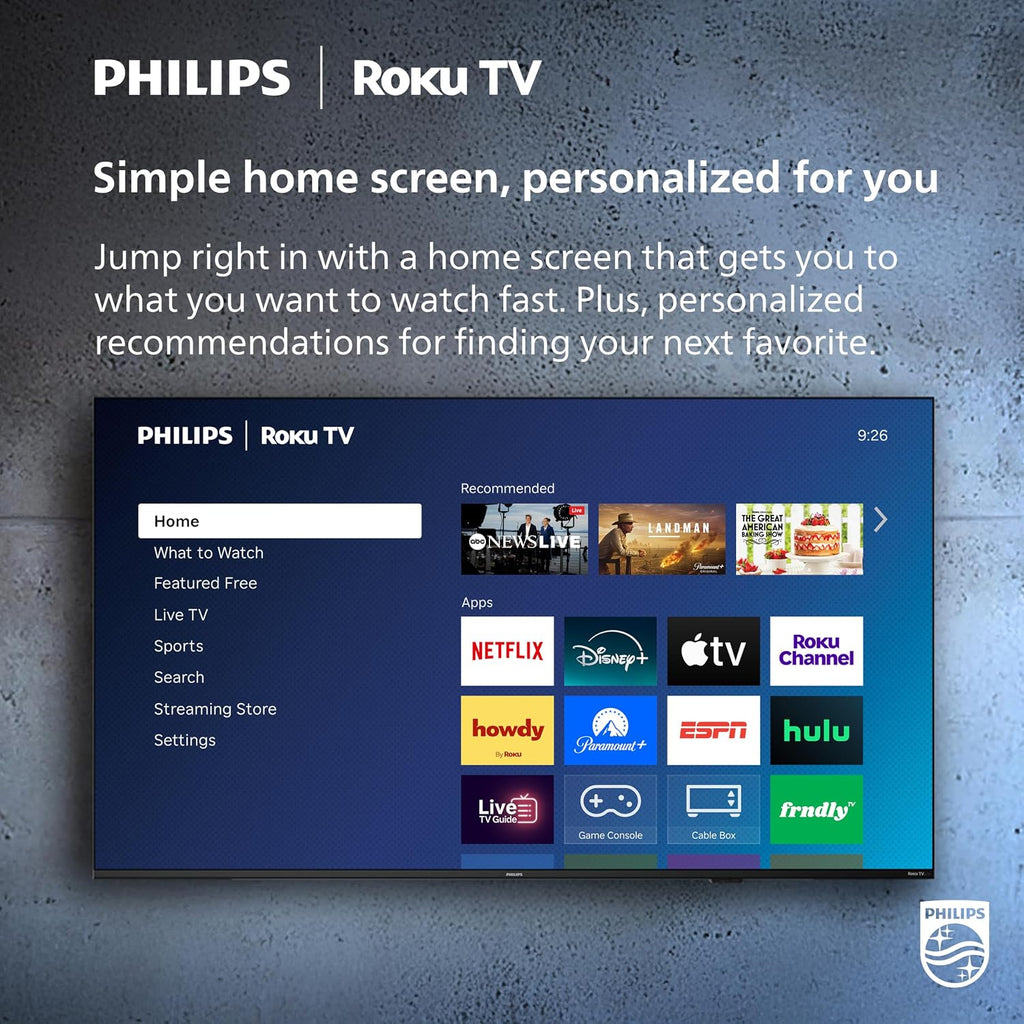 PHILIPS 50 Inch 4K QLED Roku TV, 7985 Series with Ambilight, UHD 2160p, HDR
