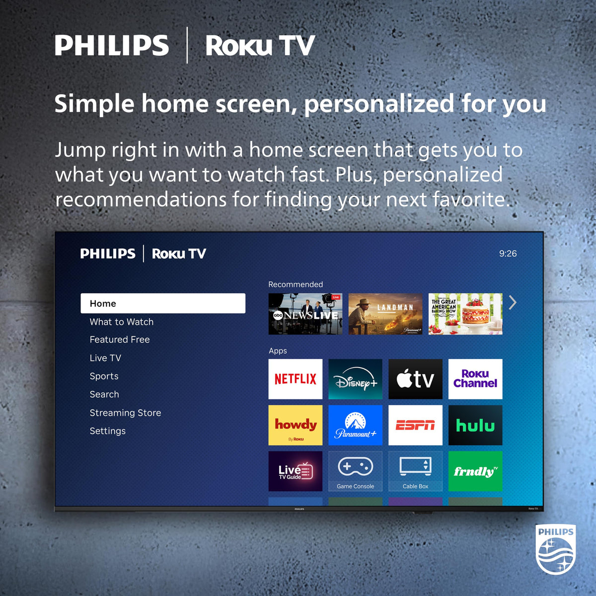 PHILIPS 50 Inch 4K QLED Roku TV, 7985 Series with Ambilight, UHD 2160p, HDR