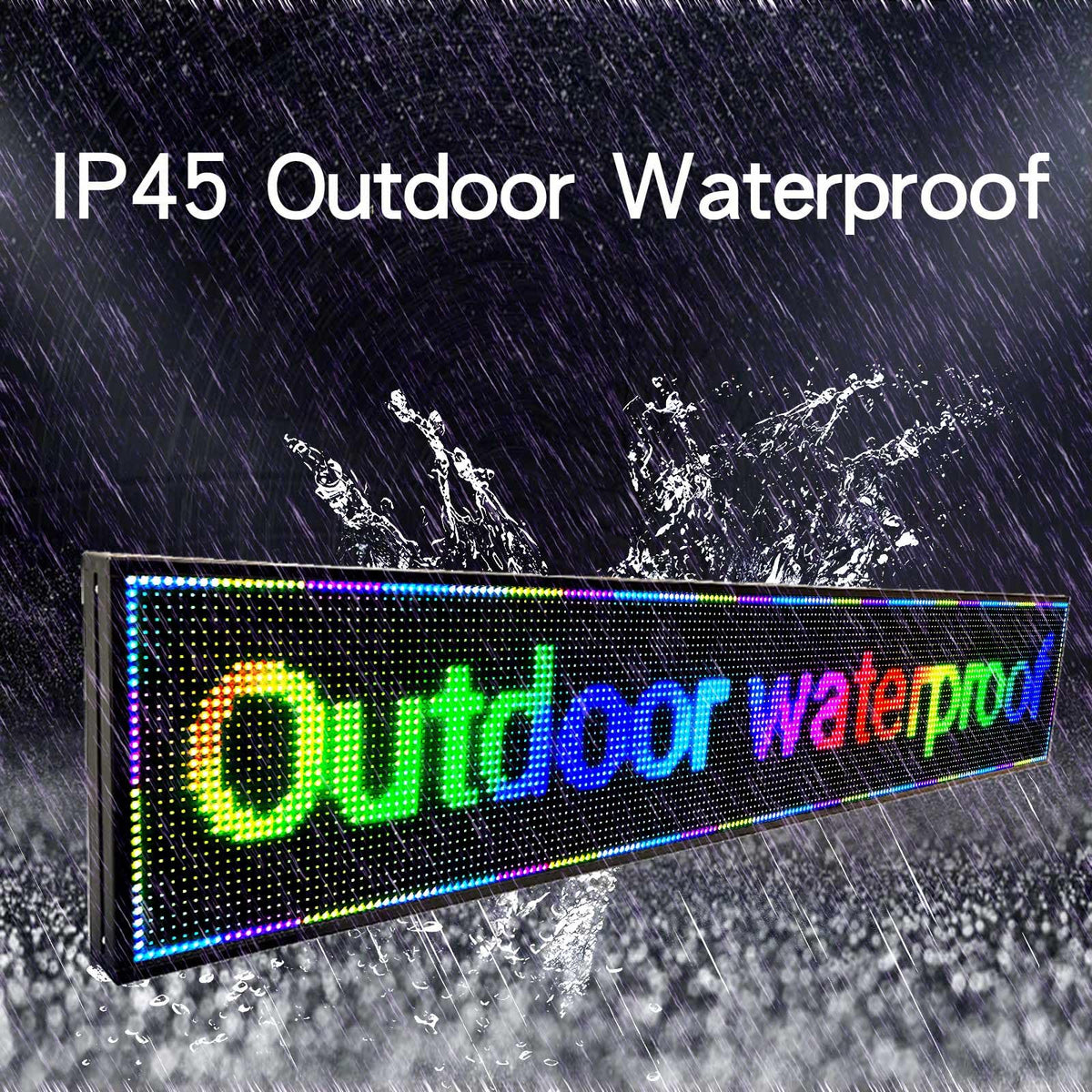 Programmable LED Sign Outdoor Full Color â 39"x8" Scrolling Message Board, Custom Digital Advertising Display, WiFi Control, High Brightness Neon Business Sign for Store, Bar, Restaurant