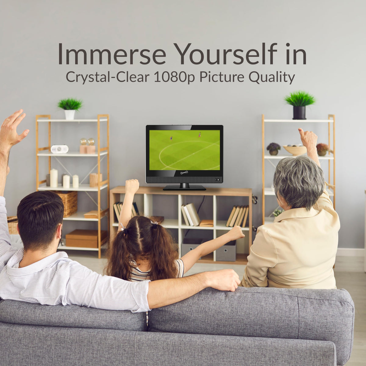 Supersonic SC-1920VTV 18.5inch Smart AC/DC LED TV, Powered by VIDAA, 1080p, WiFi, Built-in Speakers, USB, 3X HDMI ARC, for Kitchen, RV, Boat, Truck, Playroom, Dorm Room, Remote, DC Car Cord Included