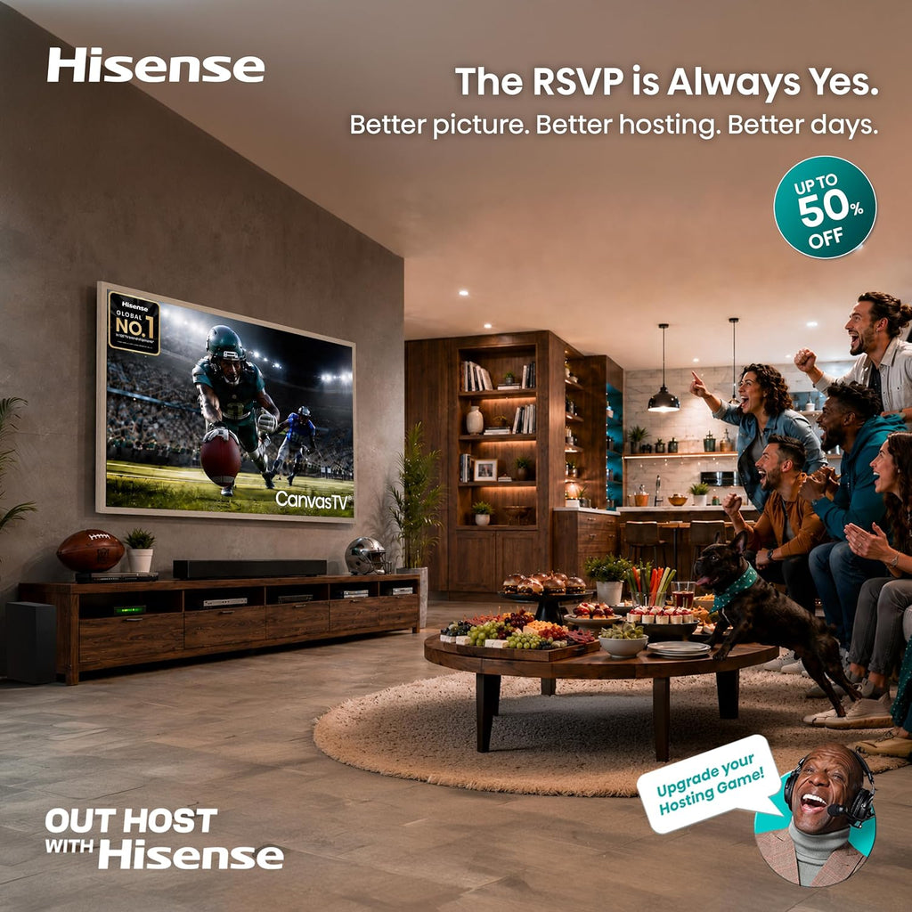Hisense 55â Hi-QLED S7 CanvasTV Series 4K UHD Google Smart Art TV (55S7SG, 2026 New) - 144Hz, Art Mode, Anti-Glare Panel, Dolby Vision HDR, Hi-Matte Display, Frame & UltraSlim Wall Mount Included