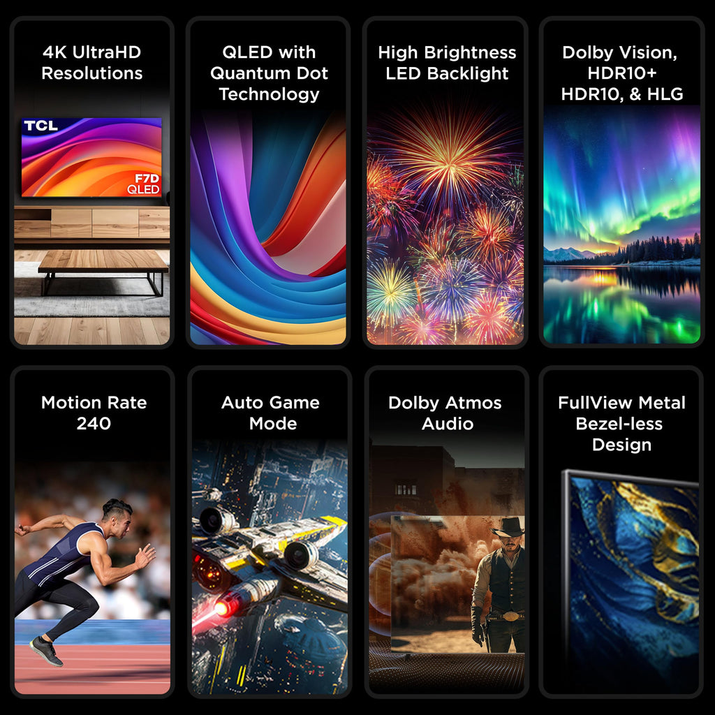 TCL 50-Inch F7D Series QLED 4K UHD Smart TV (50F7D, 2026 Model) | Dolby Vision & Dolby Atmos, DTS | Voice Remote with Alexa | Motion Rate 240, Game Accelerator 120, Auto Game Mode
