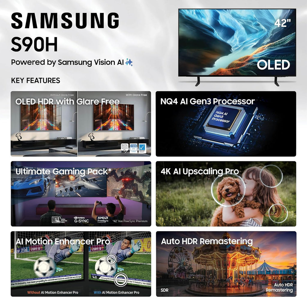 Samsung QN42S90H 42 inch Class S90H Series 4K OLED Vision AI Smart Tizen TV