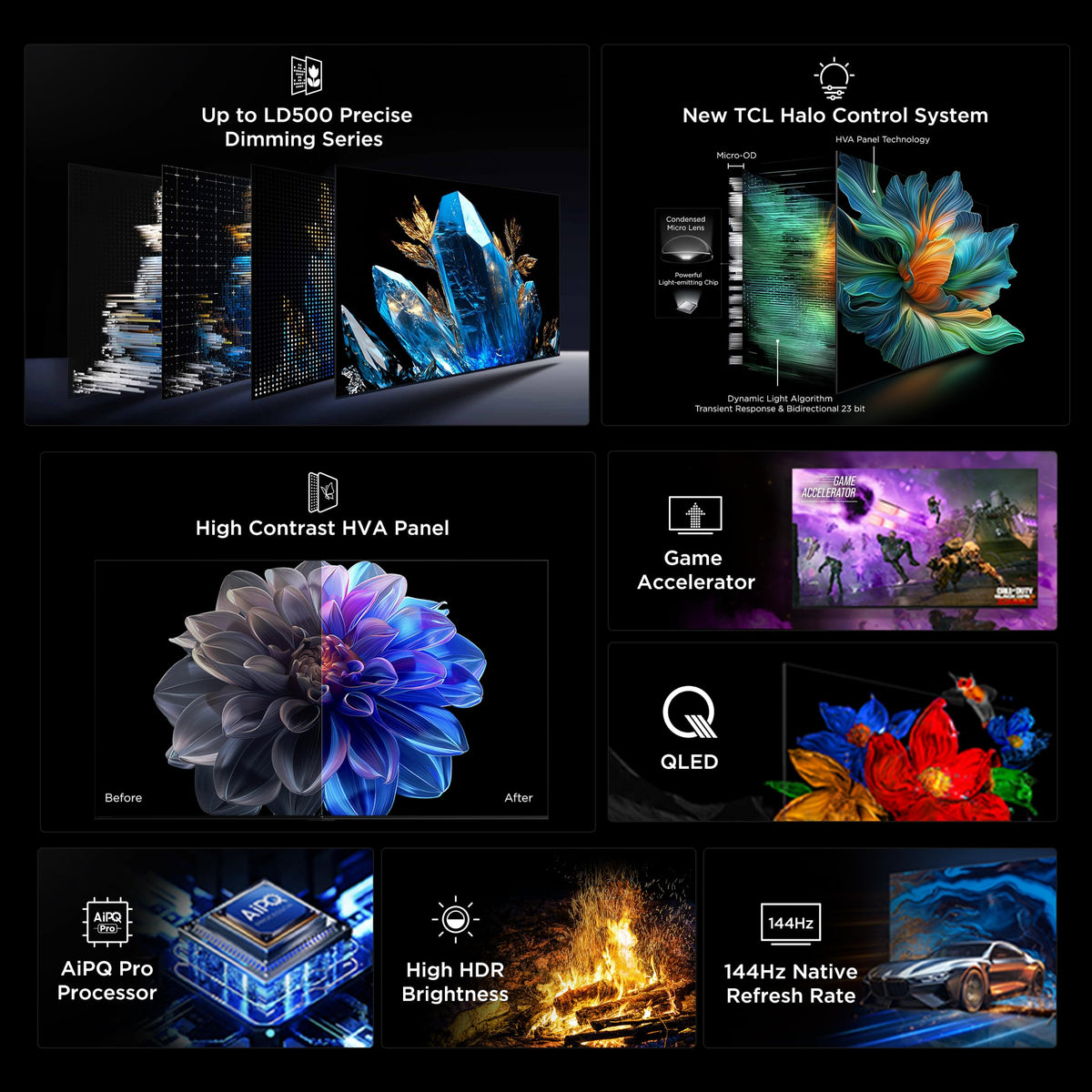 TCL 65-Inch QM64L Series | Mini LED QLED 4K HDR Gaming TV for Sports & Movies | 65QM64L, 2026 | 144Hz VRR, Dolby Vision Atmos, Alexa+ Voice Remote, Amazon Exclusive Smart Fire TV
